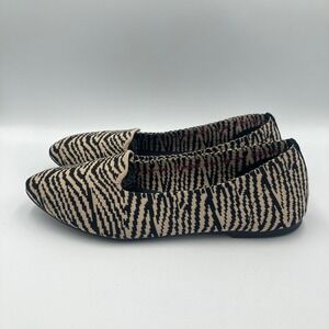 Sketchers Cleo Knitty-Knit Zebra Print Memory Foam‎ Flats Women's Size 9